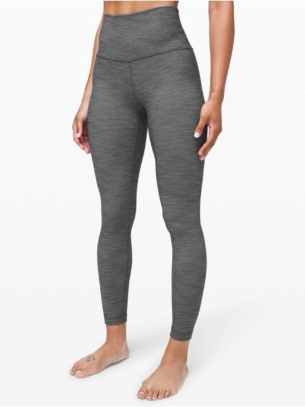 Lululemon Align Pant II 25" Mini Heathered Herringbone Black White 6